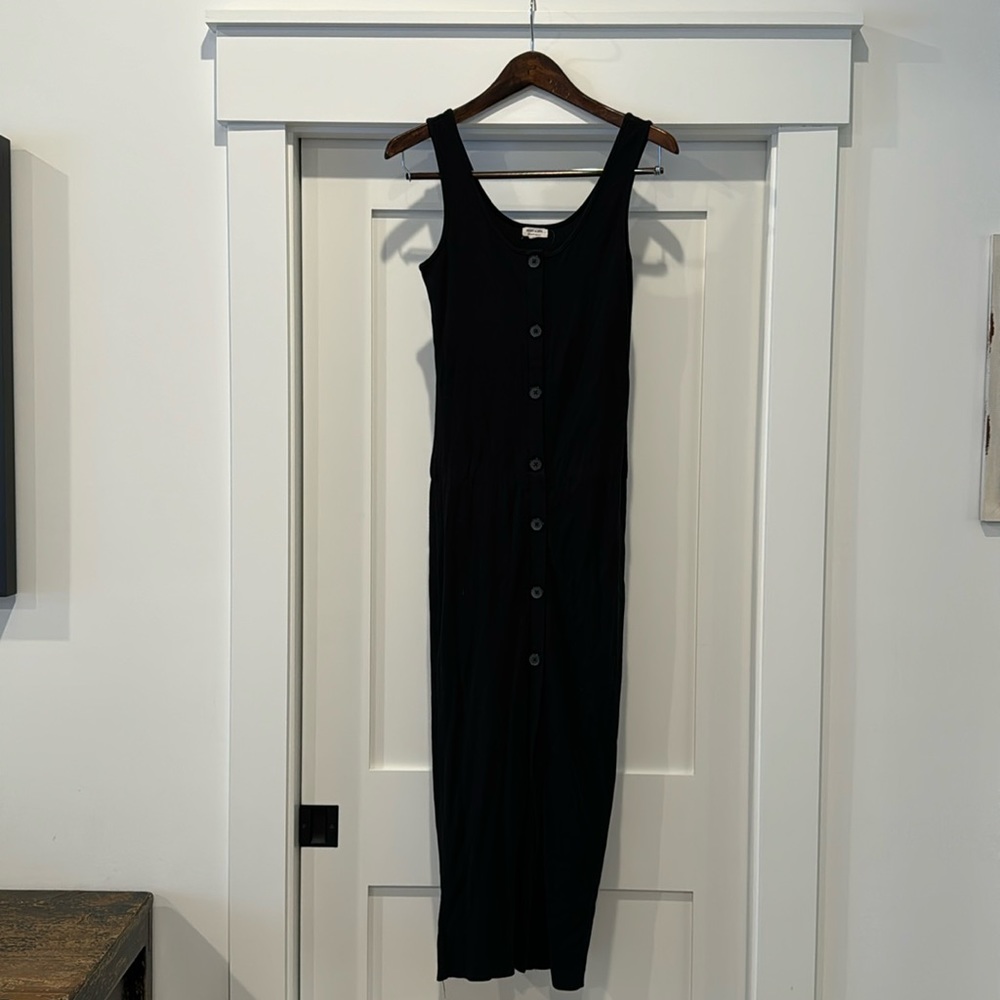 Black Fitted Midi Dress - L